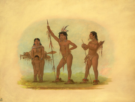 Four Mura Indians, 1861, George Catlin