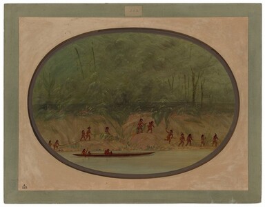 Lengua Indians Ascending the Rapids of the Rio Uruguay, 1861, George Catlin
