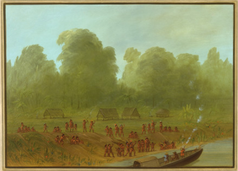 A Mayoruna Village, 1868, George Catlin