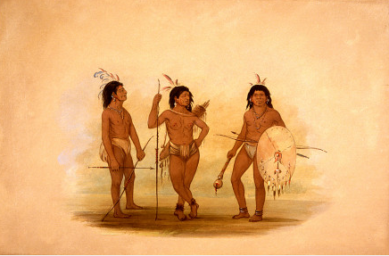 A Puelchee Chief and Two Young Warriors, 1862, George Catlin