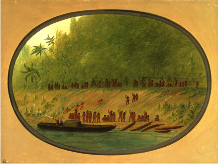 A Small Orejona Village, 1866, George Catlin