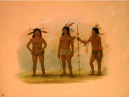 Three Omagua Men, 1864, George Catlin