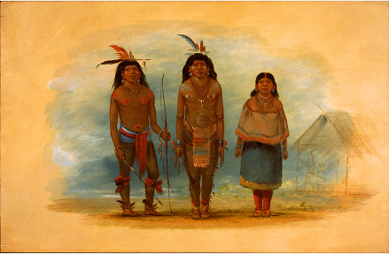 Three Taruma Indians, 1864, George Catlin