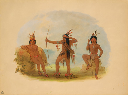 Three Woyaway Indians, 1865, George Catlin