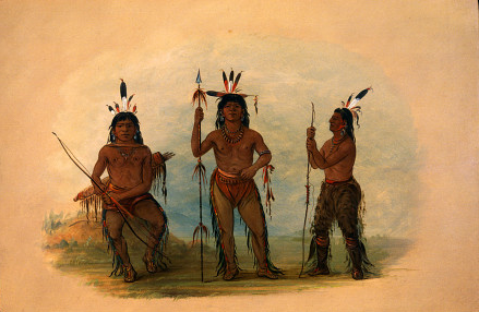Alaeutian Chief and Two Warriors, 1866, George Catlin
