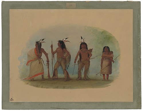 Four Apachee Indians, 1870, George Catlin