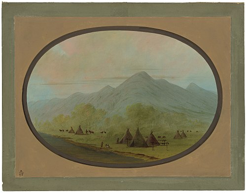 A Small Crow Village, 1862, George Catlin