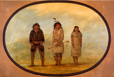 Three Selish Indians, 1862, George Catlin
