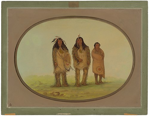 Two Nezperce Warriors and a Boy, 1862, George Catlin