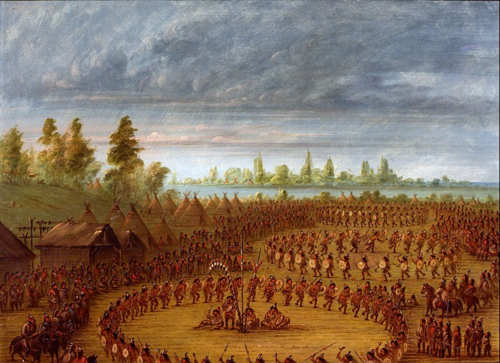 War Dance of the Apachees, 1862, George Catlin
