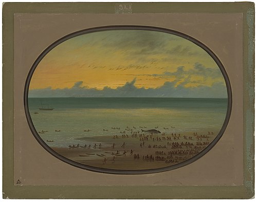 A Whale Ashore - Klahoquat, 1862, George Catlin