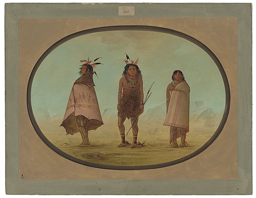 Yntah Medicine Man, a Warrior, and a Woman, 1862, George Catlin