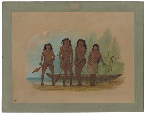 Four Fuegian Indians, 1874, George Catlin