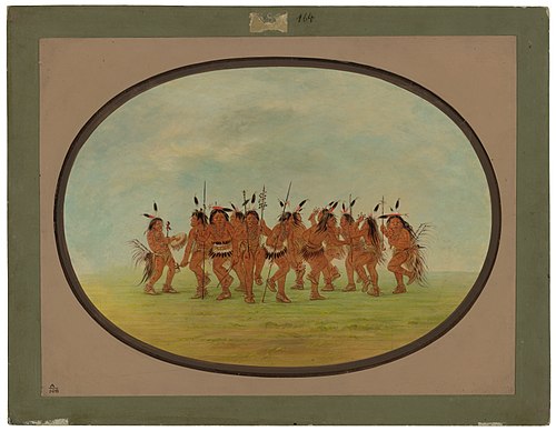 Amusing Dance - Sioux, 1861, George Catlin