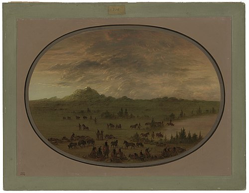 Bivouac of a Sioux War Party at Sunrise, 1861, George Catlin