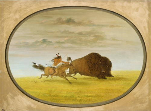 Buffalo Chase, 1861, George Catlin