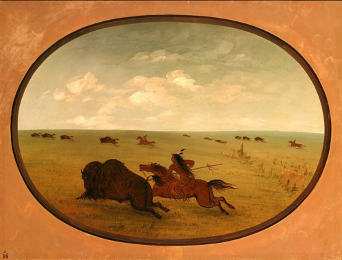 Buffalo Chase, Sioux Indians, Upper Missouri, 1861, George Catlin