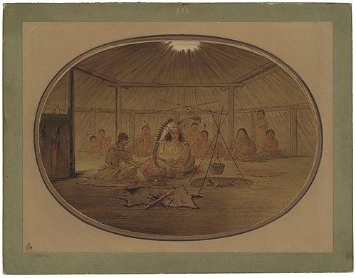 Catlin Feasted by the Mandan Chief, 1861, George Catlin