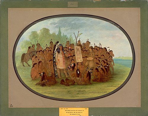 Catlin Painting the Portrait of Mah-to-toh-pa - Mandan, 1861, George Catlin