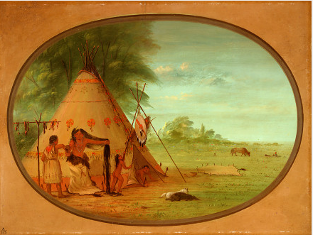 A Crow Chief at His Toilette, 1861, George Catlin