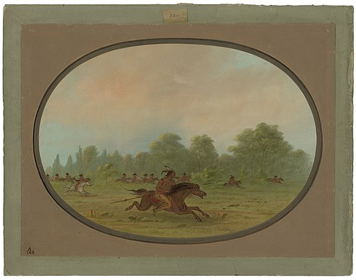 Defile of a Camanchee War Party, 1861, George Catlin