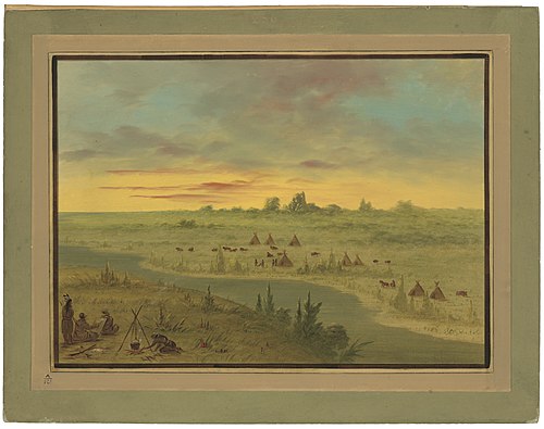 Encampment of Pawnee Indians at Sunset, 1861, George Catlin