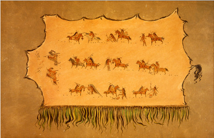 Facsimile of Chief Four Men's Robe - Mandan, 1861, George Catlin