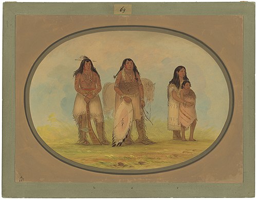 Four Kiowa Indians, 1861, George Catlin