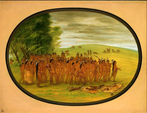Game of the Arrow - Mandan, 1861, George Catlin