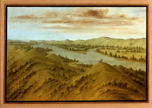 Grassy Bluffs, Upper Missouri, 1861, George Catlin