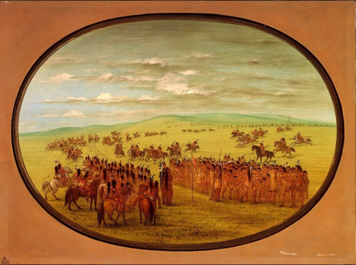 Horse Racing - Minatarrees, 1861, George Catlin