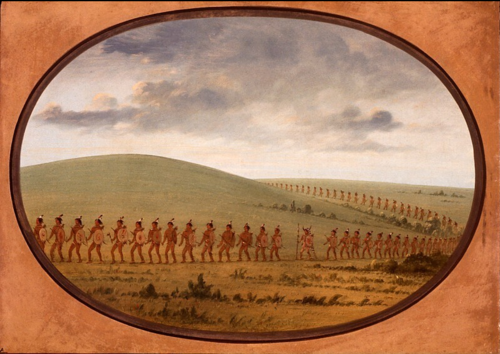 Indian File - Iowa, 1861, George Catlin