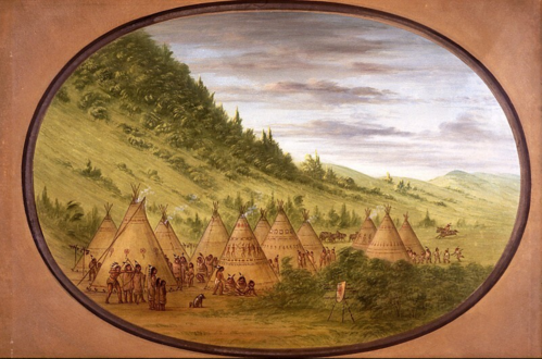 An Ojibbeway Village of Skin Tents, 1861, George Catlin