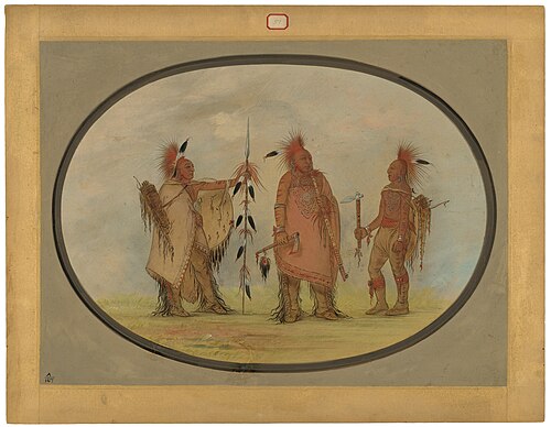 Osage Chief with Two Warriors, 1861, George Catlin