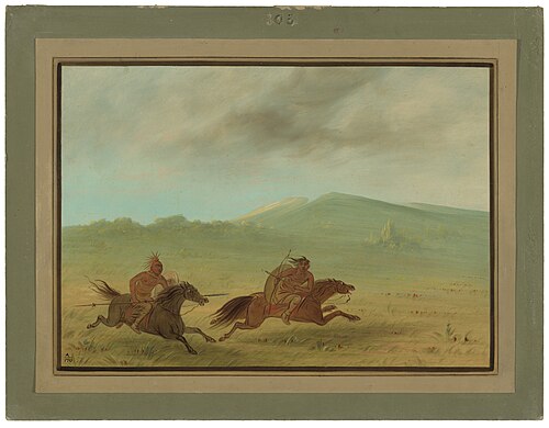 An Osage Indian Pursuing a Camanchee, 1861, George Catlin