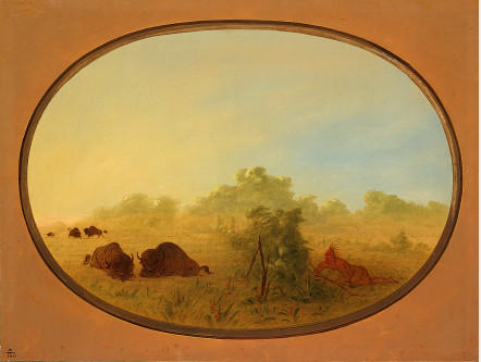Pawnee Indians Approaching Buffalo, 1861, George Catlin