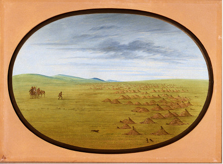 Prairie Dog Village, 1861, George Catlin