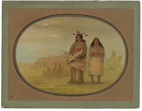 Riccarree Chief and His Wife, 1861, George Catlin