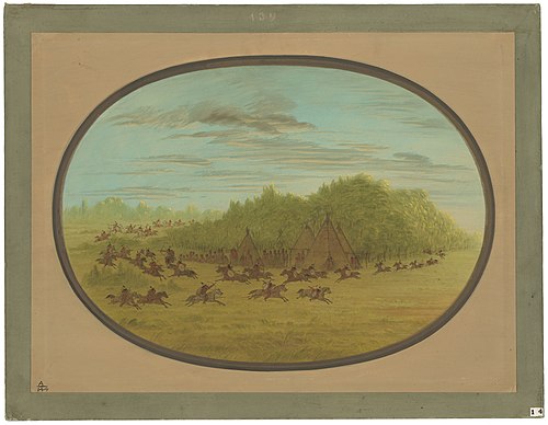 Sham Fight of the Camanchees, 1861, George Catlin