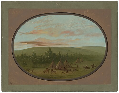 A Sioux Village, 1861, George Catlin