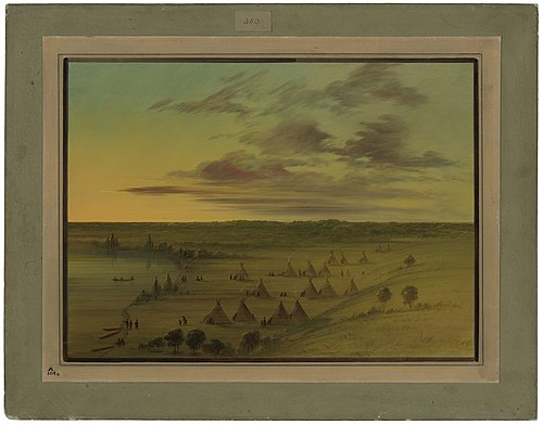 Sioux Village - Lac du Cygne, 1861, George Catlin