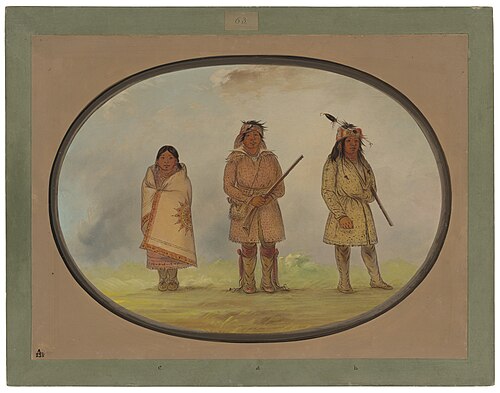 Three Delaware Indians, 1861, George Catlin