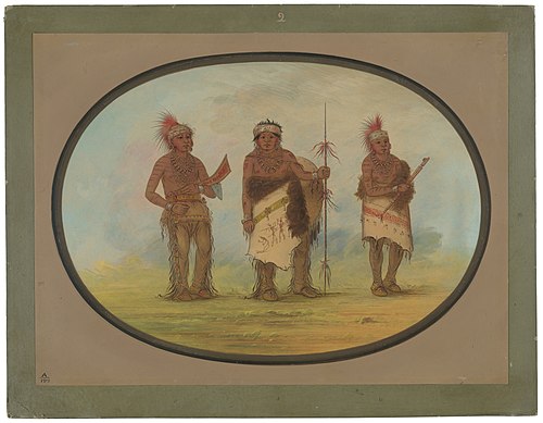 Three Iowa Indians, 1861, George Catlin