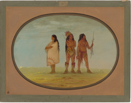 Three Navaho Indians, 1861, George Catlin