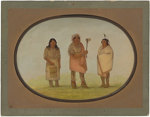 Three Piankeshaw Indians, 1861, George Catlin