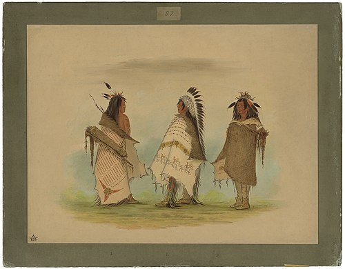 Three Shoshonee Warriors, 1861, George Catlin