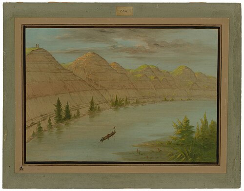 View in the "Grand Detour," Upper Missouri, 1865, George Catlin