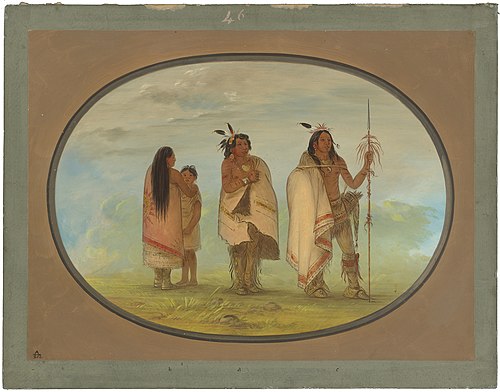 Weeco Chief, His Wife, and a Warrior, 1861, George Catlin