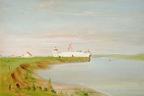 Rock Island, United States Garrison, 1835, George Catlin