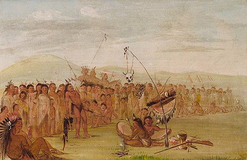 Self-torture in a Sioux Religious Ceremony, 1836, George Catlin